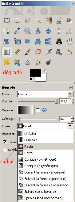 dégradé radial